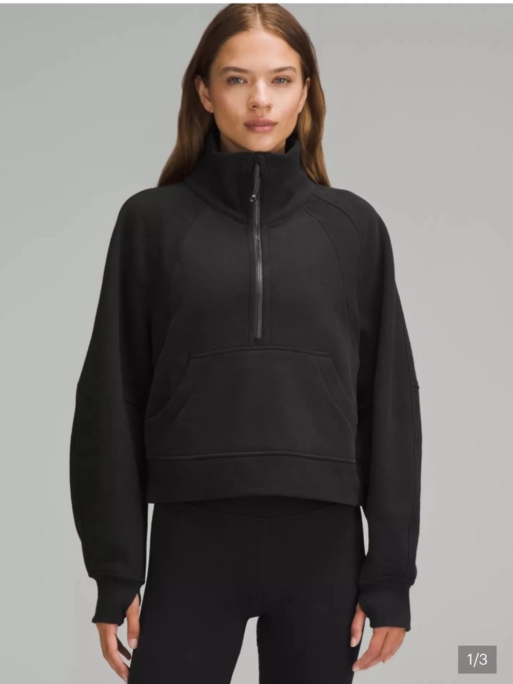 Lululemon Scuba Oversized Half-Zip Hoodie black medium sweatshirt